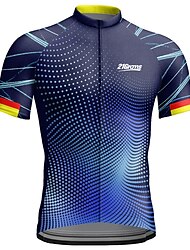 21Grams Men's Cycling Jersey Short Sleeve Bike Top with 3 Rear Pockets Mountain Bike MTB Road Bike Cycling Breathable Moisture Wicking Quick Dry Reflective Strips Violet Black Red Geometic Polyester
