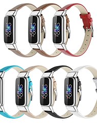 Pulseira de Smartwatch Compatível com Fitbit Luxe Couro Legitimo Relógio inteligente Alça Ajustável Mulheres Homens Pulseira Esportiva Substituição Pulseira