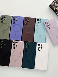 Phone Case For Samsung Galaxy S24 S23 S22 S21 S20 Plus Ultra Back Cover With Magsafe Magnetic Solid Colored TPU