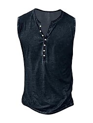 Homens Malha Íntima Camisa Henley Camiseta Interior Gola Redonda Rua Férias Manga Curta Roupa Básico Contemporâneo Moderno