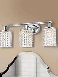 Luz de vaidade cristal ip20 2/3 cabeças espelho led lâmpada frontal led luzes do banheiro sobre espelho luminárias de parede para banheiro quarto quarto sala de estar armário ouro prata