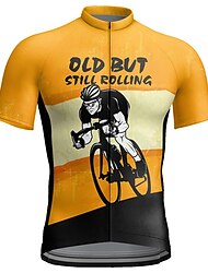 Per uomo Maglia da Ciclismo Grafico Lettere & Numeri Divertente Manica Corta Bicicletta Maglia Top con 3 tasche posteriori Mountain Bike MTB Ciclismo su strada Asciugatura Rapida Strisce Riflettenti