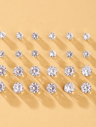 Dames Oorknopjes Oorbellenset Klassiek Prinsessa Stijlvol Eenvoudig Elegant oorbellen Sieraden Zilver Voor Bruiloft Vuosipäivä Feestdagen Belofte Festival 12 Paren