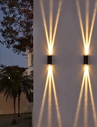 屋外 LED ウォールランプ防水 5 ワット上下照明屋内ダブルヘッド湾曲した壁ライトモダンな寝室の温白色光
