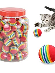 Rainbow EVA Cat Toys Ball Interactive Cat Dog Play Chewing Rattle Scratch EVA Ball Training Balls Pet Toys Supplies