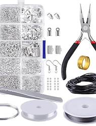 900pcs Jewelry Making Starter Kit Earrings Necklace Findings DIY Beads Plier Tools Set Jewelry Repair Tool Set Jewelry Accessories Suitable For Adults And Beginners
