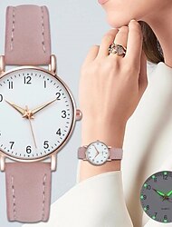 женские часы модные повседневные часы с кожаным ремнем светящиеся простые женские кварцевые часы с маленьким циферблатом платье наручные часы reloj mujer