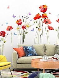 flor planta borboleta adesivo de parede fundo parede sala de estar decoração do quarto adesivo de parede adesivo de parede autoadesivo