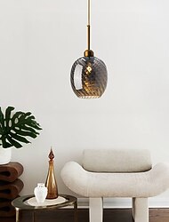 luces colgantes led isla de cocina de vidrio 10 "iluminación de vidrio soplado a mano moderna casa de campo vestíbulo accesorios de iluminación de entrada globo colgante de techo sobre mesa ámbar /