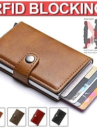 Pop Up RFID Credit Card Holder Wallet Credit Card Holders PU Leather Blocking Rfid Wallet Men Id Card Holder Aluminum Card Case Purse