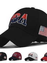 רטרו דגל ארה"ב כובע בייסבול רקום כובע אבא שטוף רצועת אבא יום העצמאות של דגל אמריקה לגברים&amp; נשים מרדי גרא