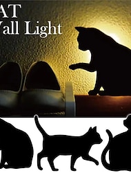 led αισθητήρα νυχτερινό φως ζώο γάτα έλεγχος ήχου φωτιστικό σκιάς προβολή φωτιστικό τοίχου για διακόσμηση σπιτιού παιδικής κρεβατοκάμαρας