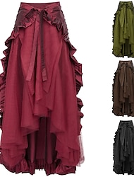 Retro / vintage Średniowieczne Renesansowa Wzburzona sukienka Spódnica Pirat Elfy Damskie Falbany Asymetryczne obszycie Bal maskowy Wydarzenie / impreza Spódnice