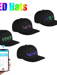 LED 帽子スレッド キャップ表示メッセージ Bluetooth 編集可能なパーティー用のクールな帽子