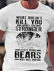 мужская графическая рубашка футболка животное медведь круглый вырез одежда одежда 3d принт открытый ежедневный с коротким рукавом модельер винтажная футболка день рождения белые хлопковые медведи
