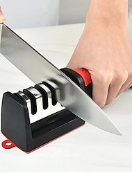 משחיז סכינים 4 שלבים השחזה מקצועי למטבח סכינים מטחנת אבן משחזת טונגסטן יהלום כלי משחיז קרמי