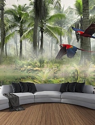 tropisk skog regnskog hängande gobeläng magi natur väggkonst stor gobeläng väggmålning dekor fotografi bakgrund filt gardin hem sovrum vardagsrum dekoration