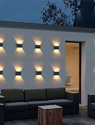 Solarwandleuchte leuchten nach oben und unten 6 LEDs wasserdichte Hofleuchte im Freien Villa Wandzaun Verandabeleuchtung Dekoration Solarwandwaschleuchten