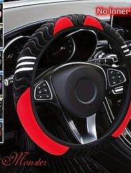 pluche antislip autostuurhoes - universele 15 inch beschermer voor comfortabel rijden - klein monster design accessoire