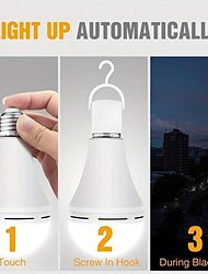 lâmpada led de emergência recarregável com suporte de gancho acende quando falha de energia lâmpadas led e27 para acampamento doméstico caminhadas