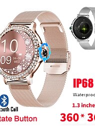 696 NX19 Smart klocka 1.3 tum Smart Klocka Blåtand Stegräknare Samtalspåminnelse Sleeptracker Kompatibel med Android iOS Dam Handsfreesamtal Meddelandepåminnelse Anpassad urval IP68 43mm klockfodral