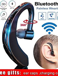 Wireless Bluetooth5.0 Headphone, Long Standby Business Earphone with Microphone, Waterproof Sport Bluetooth Headset, Noise Cancelling Earhook Earbuds for IOS Android Windows Smartphone