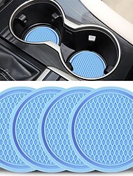 4Pack Car Cup Coaster Auto Car Cup Holder Insert Coasters Silicone Anti-Slip Drink Car Cup Mat Universal Vehicle Interior Accessories