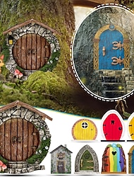 μινιατούρα νεράιδα gnome πόρτα ειδώλια ξωτικό σπίτι για αυλή τέχνη κήπο δέντρο γλυπτική διακόσμηση αγάλματα διακόσμηση νεράιδα εξωτερικό κήπο