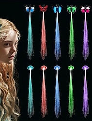 Accesorii pentru păr de zână cu iluminare led cleme extensie împletitură pentru femei fete strălucesc în întuneric accesorii pentru petrecere accesorii neon rave perucă pentru festival halloween ziua