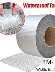 1 Roll Waterproof Tape High Temperature Resistance Aluminum Foil Thicken Butyl Tape Wall Pool Roof Crack Duct Repair Sealed Self Tape