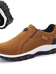 メンズ キャンバス スリッポン アウトドア ハイキング シューズ - ウォーキングや登山に最適な滑り止め軽量トレイルシューズ