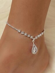 Women's Ankle Bracelet Geometrical Precious Personalized Stylish Simple Elegant Anklet Jewelry Silver For Party Street Gift Holiday Promise