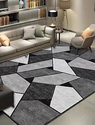 Alfombra geométrica para sala de estar, alfombra abstracta, alfombra para dormitorio, mesa de café rectangular cubierta junto a la cama