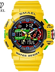 SMAEL Men Sports Watch Military Digital Watches LED Quartz Dual Display Stopwatch Alarm Waterproof Outdoor Sport Men's Wristwatches For Male