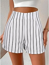 Women's Shorts Pocket Print High Waist Short Black Summer