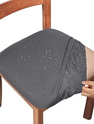 Zestaw 2 szt. Pokrowce na krzesła do jadalni wodoodporne rozciągliwe narzuty na krzesła z wysokim oparciem elastan pokrowce na siedzenia z gumką na ślub