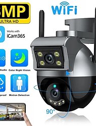 6 MP ultra HD kétlencsés wifi ptz ip kamera kültéri színes éjjellátó vezeték nélküli CCTV videokamera otthoni biztonsági megfigyelő kamera