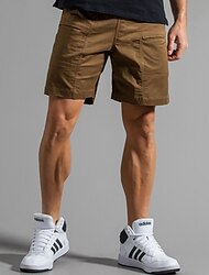 Homens Shorts de verão Bermudas Shorts casuais Bolsos Tecido Conforto Respirável Ao ar livre Diário Para Noite 100% Algodão Moda Casual Preto Branco