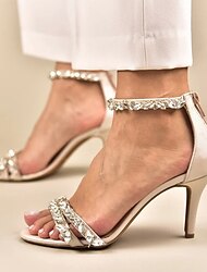 női sarkú cipő esküvői cipő menyasszonyi koszorúslány pumpák elegáns luxus minimalizmus bling csillogó strassz utánzat egyszínű cipzár kúp sarok alacsony sarkú nyitott cipő esküvői party évforduló