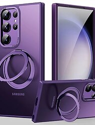 Handy Hülle Handyhüllen Für Samsung Galaxy S24 S23 Ultra Plus S23 Magnetischer Adsorptionsfall Mit Magsafe mit Halterung Magnetisch Ganzkörperschutz Einfarbig TPU