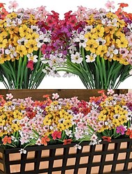 sztuczne kwiaty na zewnątrz sztuczne kwiaty do dekoracji wnętrz, odporne na promieniowanie UV sztuczna zieleń krzewy rośliny do wieszania ogród ganek wystrój skrzynek okiennych luzem dekoracje ślubne