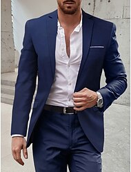 Black White Ivory Men's Wedding Suits Solid Colored 2 Piece Tailored Fit Single Breasted One-button 2024