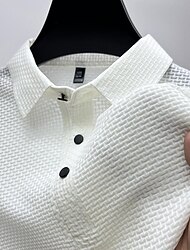 Hombre Con Texturas Camisetas polo de golf Casual Festivos Clásico Manga Corta Moda Básico Plano Botones Verano Ajuste regular Azul marinero Negro Blanco Amarillo Verde Azul Oscuro Con Texturas