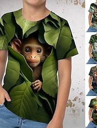 Boys 3D Graphic Animal Cartoon T shirt Tee Short Sleeve 3D Print Summer Spring Active Sports Fashion Polyester Kids 3-12 Years Outdoor Casual Daily Regular Fit