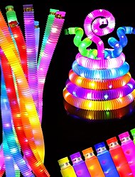 Pop Tubes Fidget LED Jumbo Light Up Pop Fidget Tubes Large Glow Sticks Glow In The Dark For Party Supplies