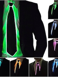 мужские светящиеся галстуки el wire неоновые светодиодные светящиеся вечерние хэллоуин рождественские светящиеся украшения dj бар клуб сценическая опора одежда