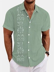 camisa masculina verão camisa havaiana floral gráficoturndown rosa roxo verde cáqui azul claro ao ar livre rua mangas curtas imprimir roupas vestuário esportes moda streetwear