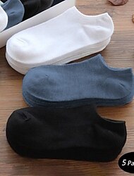 unissex 5 pares meias de tornozelo preto branco cinza cor no show meias lisas invisíveis meias de corte baixo casual diário básico médio quatro estações respirável