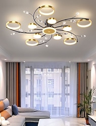plafond kroonluchter 10 hoofden mid century hangverlichting, plafondlamp semi-inbouw, hanglamp voor woonkamer keuken slaapkamer 110-240v alleen dimbaar met afstandsbediening