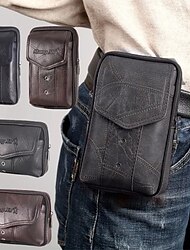 geantă bărbătească din piele de mare capacitate purta curea geantă pentru talie geanta telefon mobil posetă bărbați cu monede geantă pentru țigări